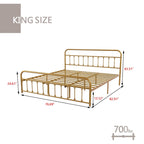 Alazyhome, semplice struttura per letto in metallo vintage, facile da montare