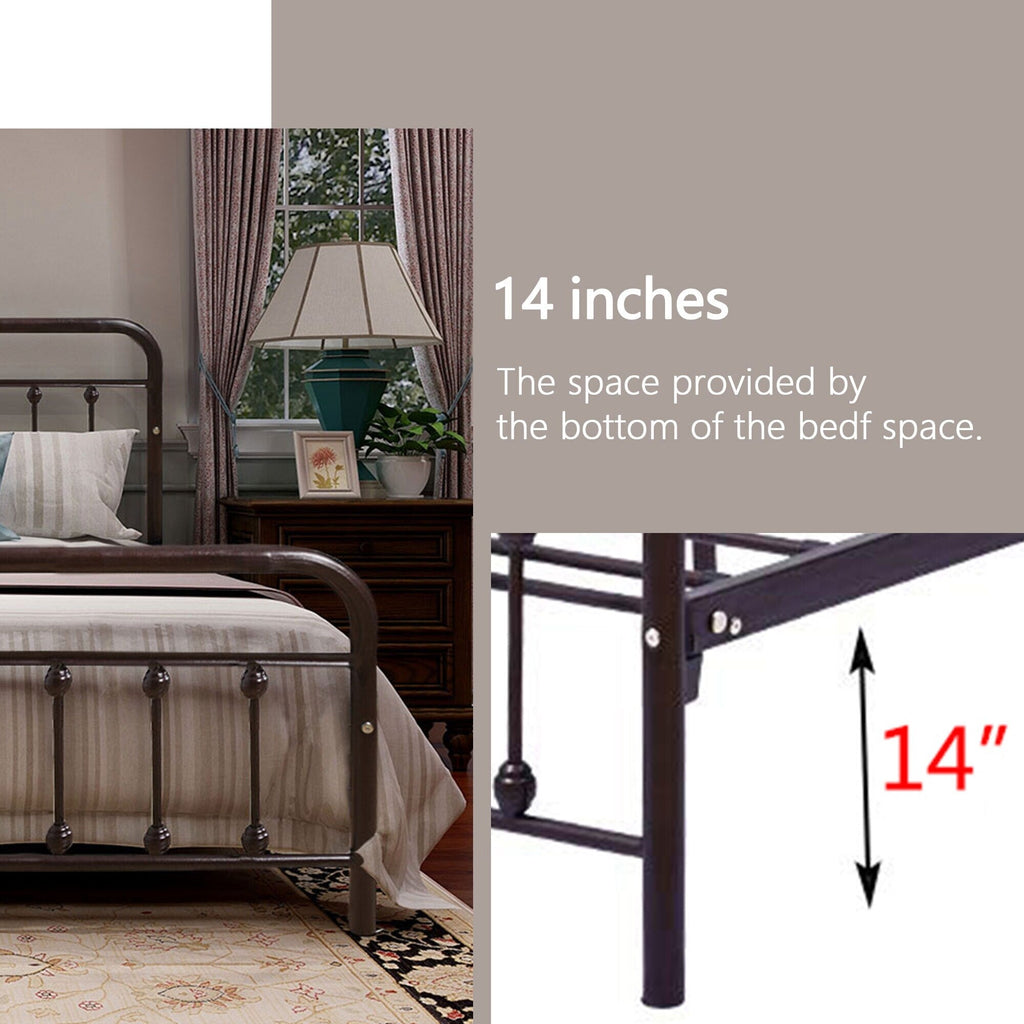 Alazyhome, semplice struttura per letto in metallo vintage, facile da montare