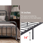 Alazyhome, semplice struttura per letto in metallo vintage, facile da montare
