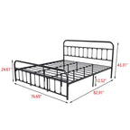 Alazyhome, semplice struttura per letto in metallo vintage, facile da montare