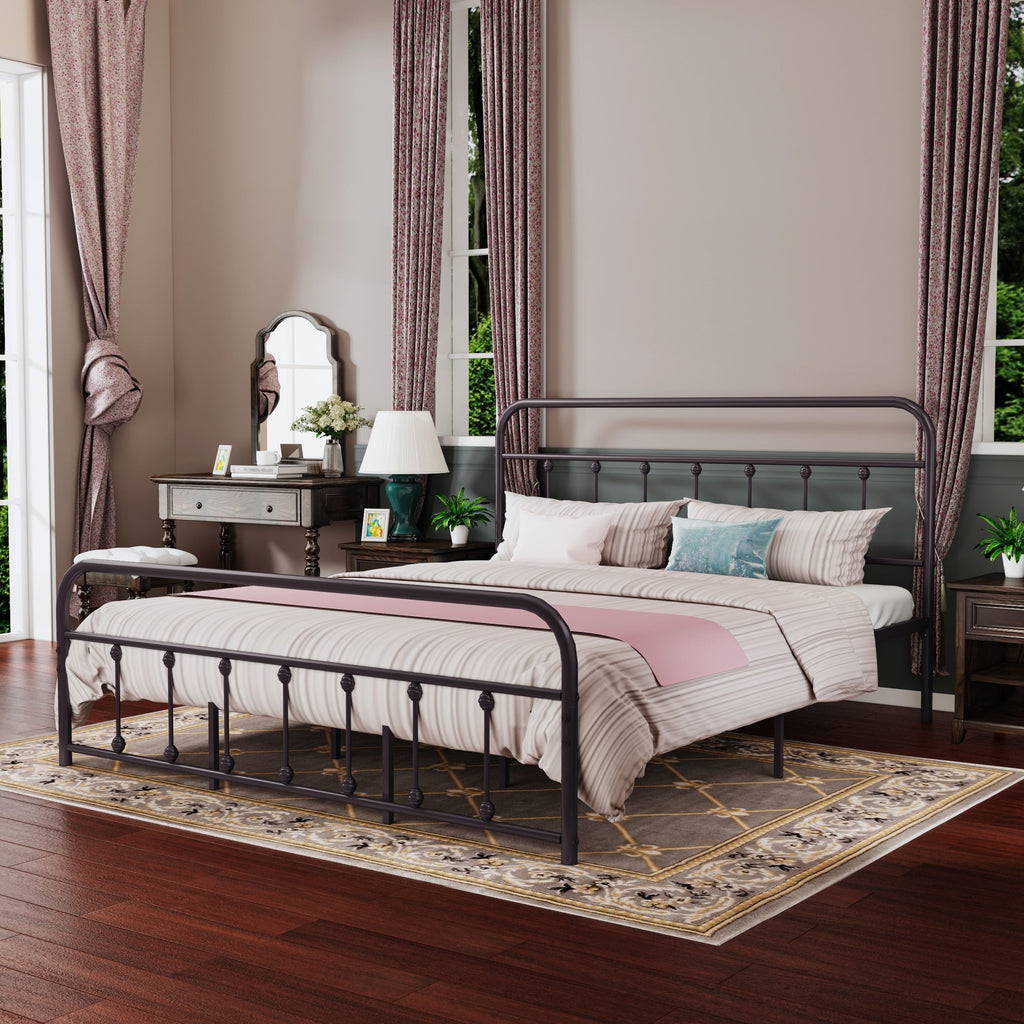 Alazyhome, semplice struttura per letto in metallo vintage, facile da montare