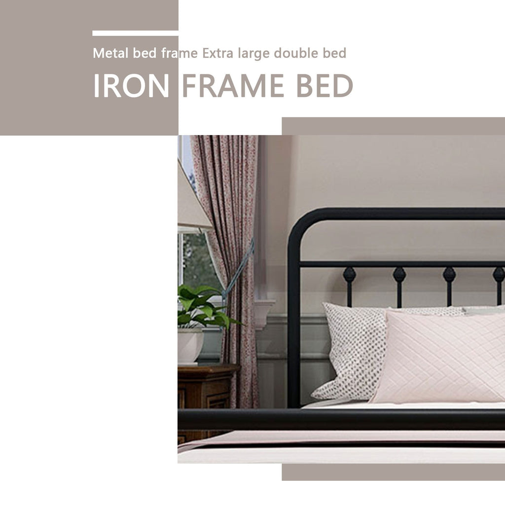 Alazyhome, semplice struttura per letto in metallo vintage, facile da montare