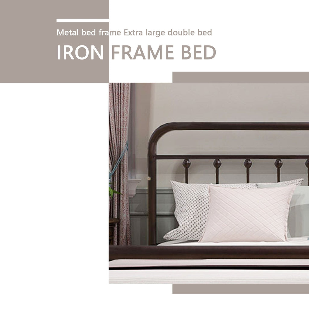 Alazyhome, semplice struttura per letto in metallo vintage, facile da montare