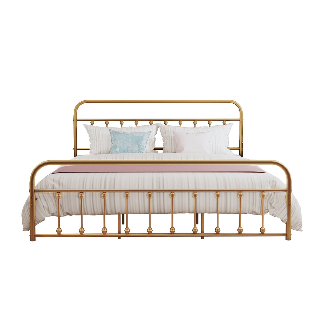 Alazyhome, semplice struttura per letto in metallo vintage, facile da montare