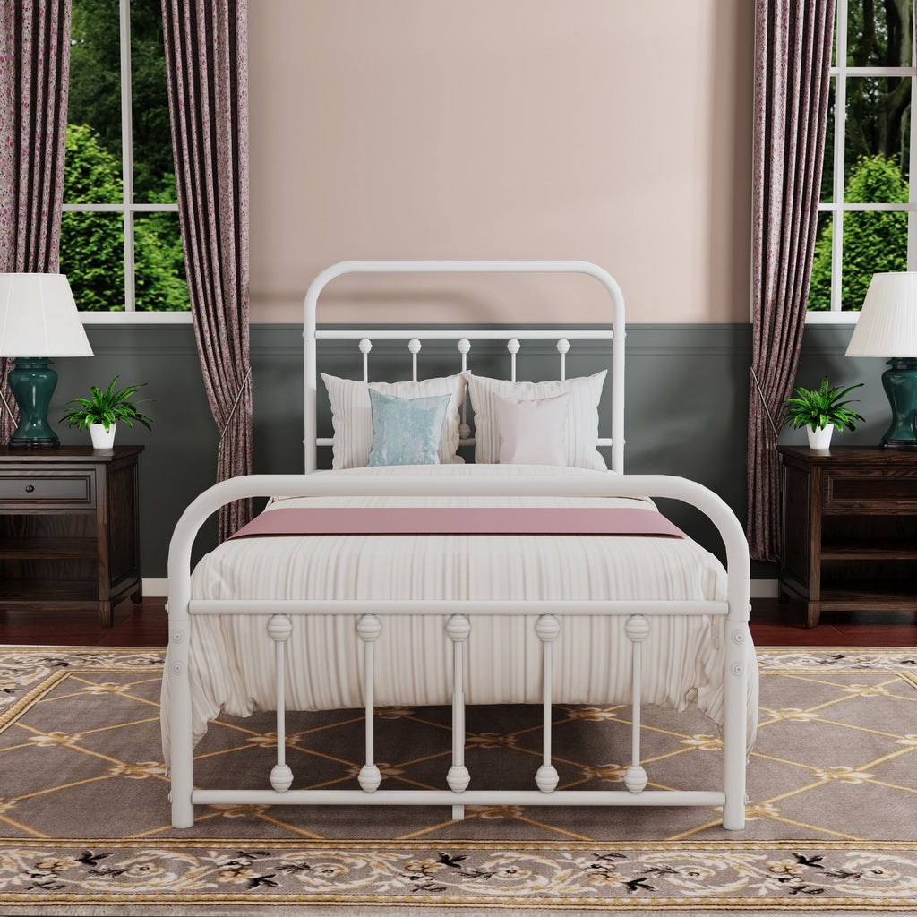 Alazyhome, semplice struttura per letto in metallo vintage, facile da montare