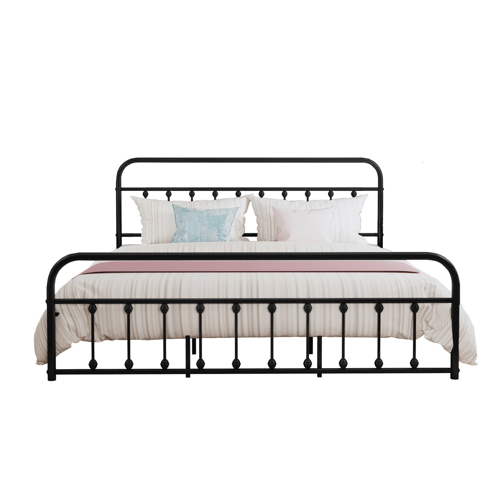 Alazyhome, semplice struttura per letto in metallo vintage, facile da montare