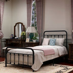 Alazyhome, semplice struttura per letto in metallo vintage, facile da montare