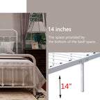 Alazyhome, semplice struttura per letto in metallo vintage, facile da montare