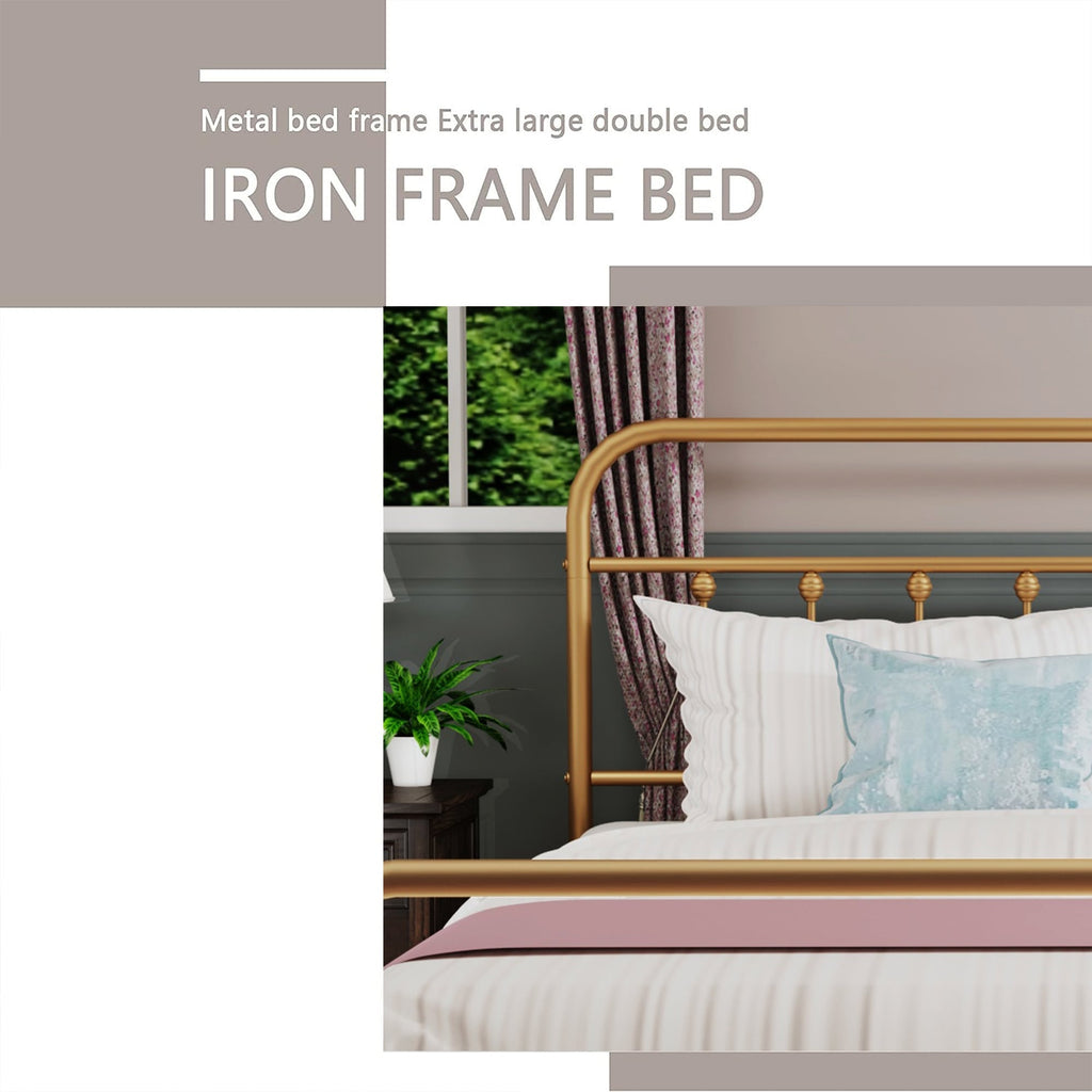 Alazyhome, semplice struttura per letto in metallo vintage, facile da montare