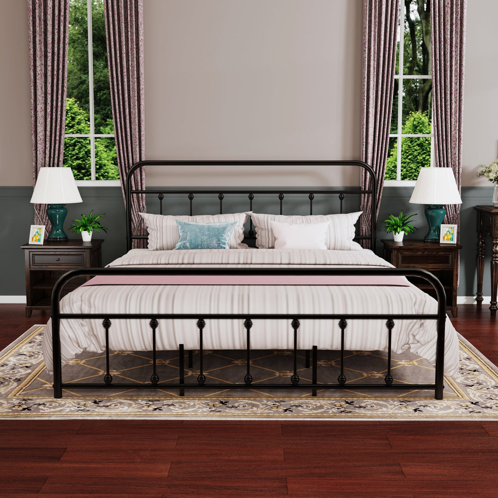 Alazyhome, semplice struttura per letto in metallo vintage, facile da montare