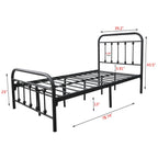 Alazyhome, semplice struttura per letto in metallo vintage, facile da montare