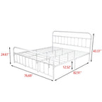 Alazyhome, semplice struttura per letto in metallo vintage, facile da montare