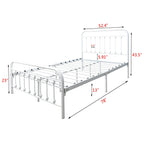 Alazyhome, semplice struttura per letto in metallo vintage, facile da montare