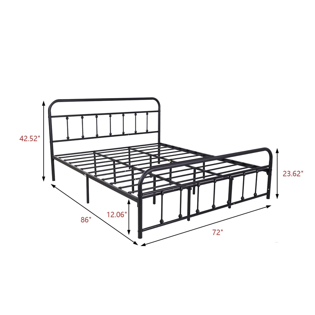 Alazyhome, semplice struttura per letto in metallo vintage, facile da montare