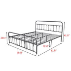 Alazyhome, semplice struttura per letto in metallo vintage, facile da montare