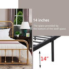 Alazyhome, semplice struttura per letto in metallo vintage, facile da montare