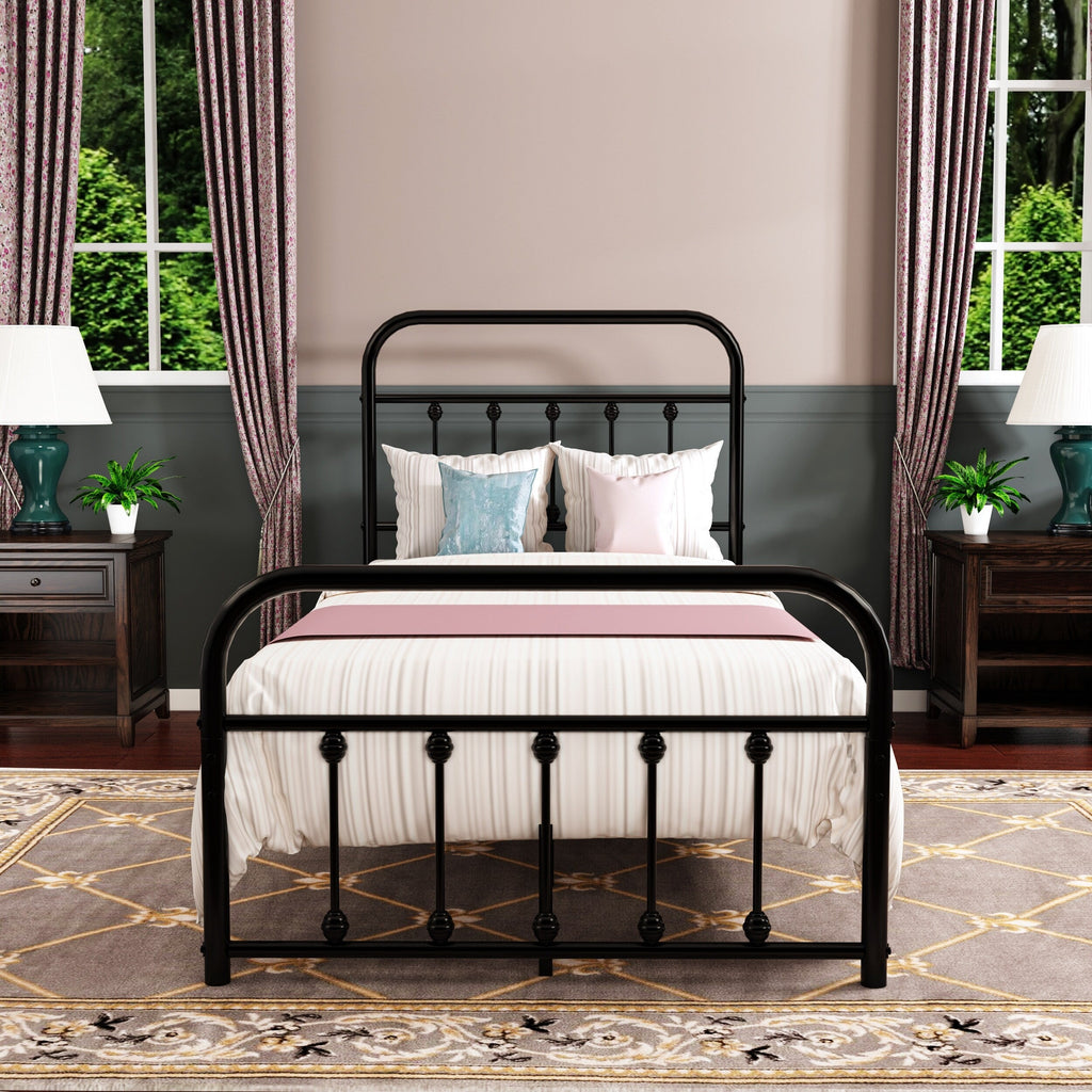Alazyhome, semplice struttura per letto in metallo vintage, facile da montare