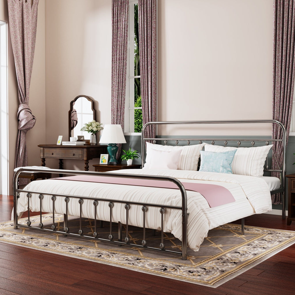 Alazyhome, semplice struttura per letto in metallo vintage, facile da montare