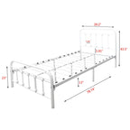 Alazyhome, semplice struttura per letto in metallo vintage, facile da montare