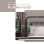 Alazyhome, semplice struttura per letto in metallo vintage, facile da montare