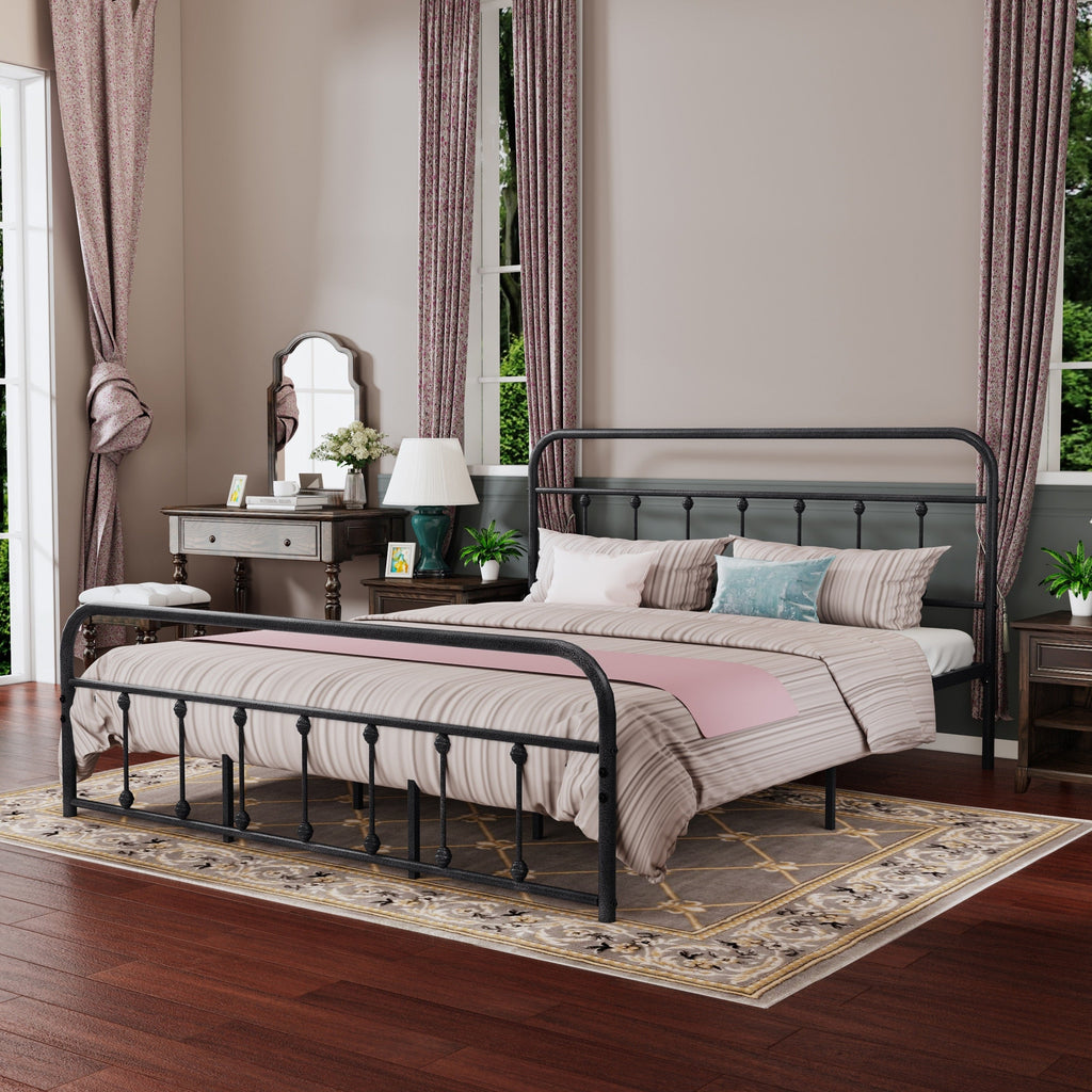 Alazyhome, semplice struttura per letto in metallo vintage, facile da montare