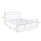 Alazyhome, semplice struttura per letto in metallo vintage, facile da montare