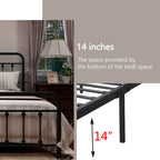 Alazyhome, semplice struttura per letto in metallo vintage, facile da montare