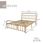 Alazyhome, semplice struttura per letto in metallo vintage, facile da montare