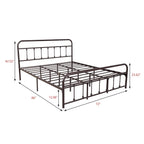 Alazyhome, semplice struttura per letto in metallo vintage, facile da montare