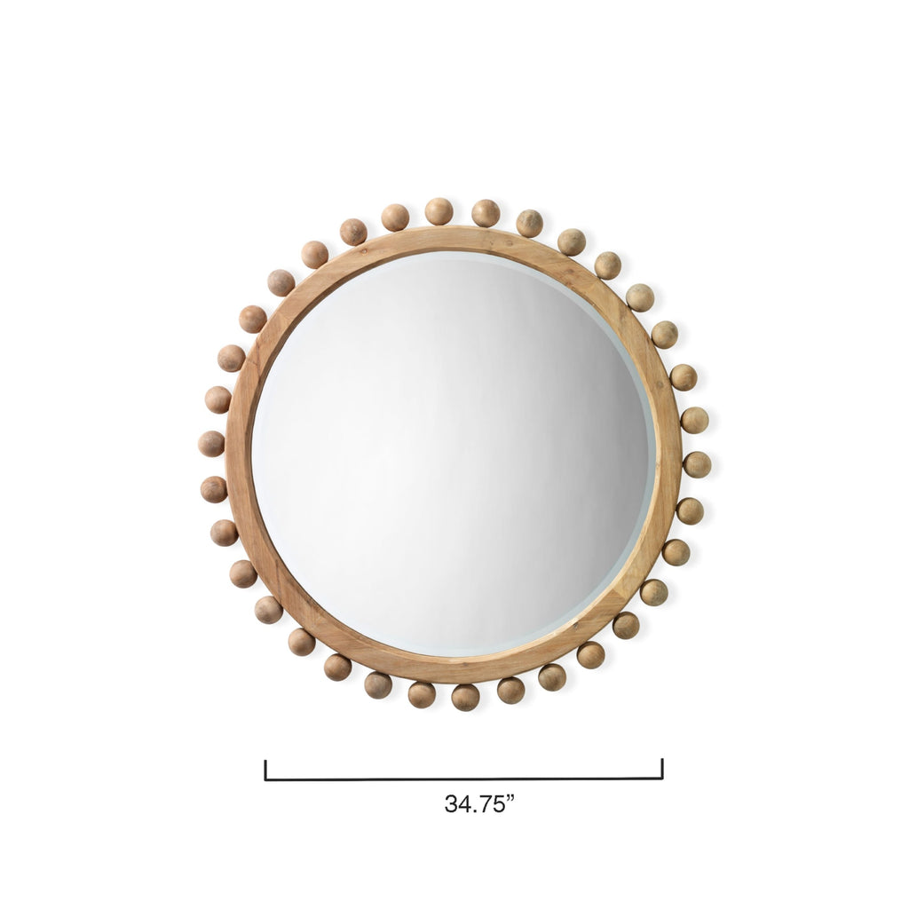 Specchio rotondo in legno Alden Décor Orion, naturale