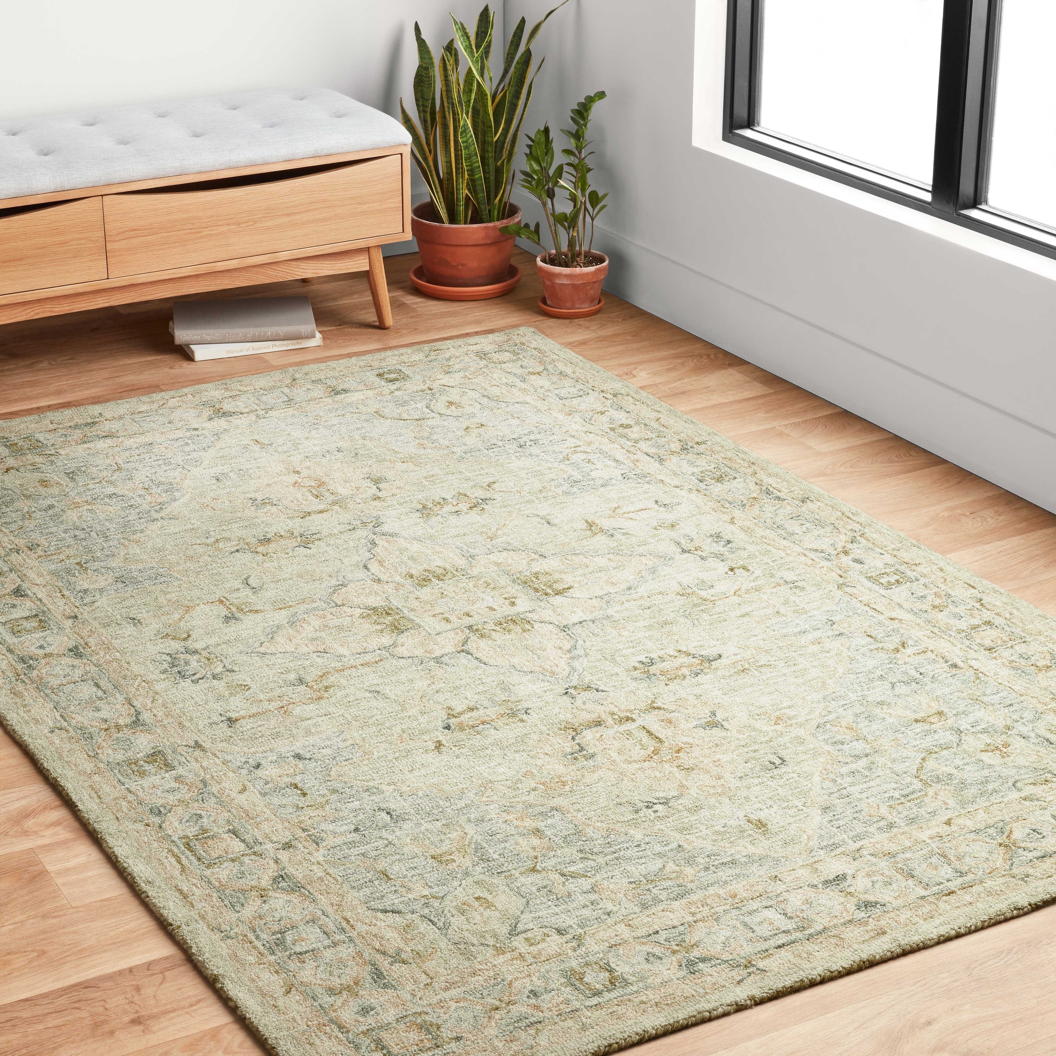 Tappeto in lana con mosaico tradizionale fatto a mano Alexander Home