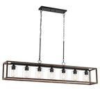 Lampadario lineare rettangolare da cucina Allegray da 52 pollici, 7 luci, stile fattoria