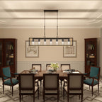 Lampadario lineare rettangolare da cucina Allegray da 52 pollici, 7 luci, stile fattoria