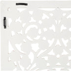 Pannello da parete Allen White Washed intagliato a mano da 48x28 pollici con intarsio a specchio