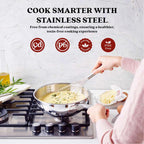 Alva Maestro Teglia in acciaio inox a 5 strati - 1,6 Qt. Non tossica