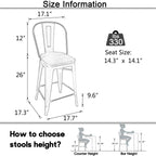 Sgabelli da bar Andeworld Farmhouse, set di 4 sgabelli da bar alti fino al bancone - Set di 4