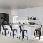 Sgabelli da bar Andeworld Farmhouse, set di 4 sgabelli da bar alti fino al bancone - Set di 4