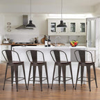 Sgabelli da bar Andeworld Farmhouse, set di 4 sgabelli da bar alti fino al bancone - Set di 4