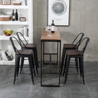 Sgabelli da bar Andeworld Farmhouse, set di 4 sgabelli da bar alti fino al bancone - Set di 4