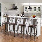 Sgabelli da bar Andeworld Farmhouse, set di 4 sgabelli da bar alti fino al bancone - Set di 4