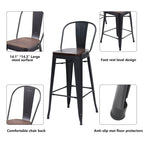 Sgabelli da bar Andeworld Farmhouse, set di 4 sgabelli da bar alti fino al bancone - Set di 4