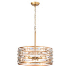 Lampadario Anita Drum Shade con prisma in vetro trasparente