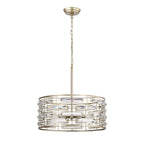Lampadario Anita Drum Shade con prisma in vetro trasparente
