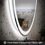Specchio da toeletta arrotondato senza cornice, dimmerabile, antiappannamento e illuminato a LED
