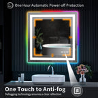 Specchio da bagno antiappannamento retroilluminato RGB e frontale a LED