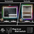 Specchio da bagno antiappannamento retroilluminato RGB e frontale a LED