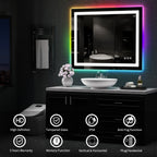 Specchio da bagno antiappannamento retroilluminato RGB e frontale a LED