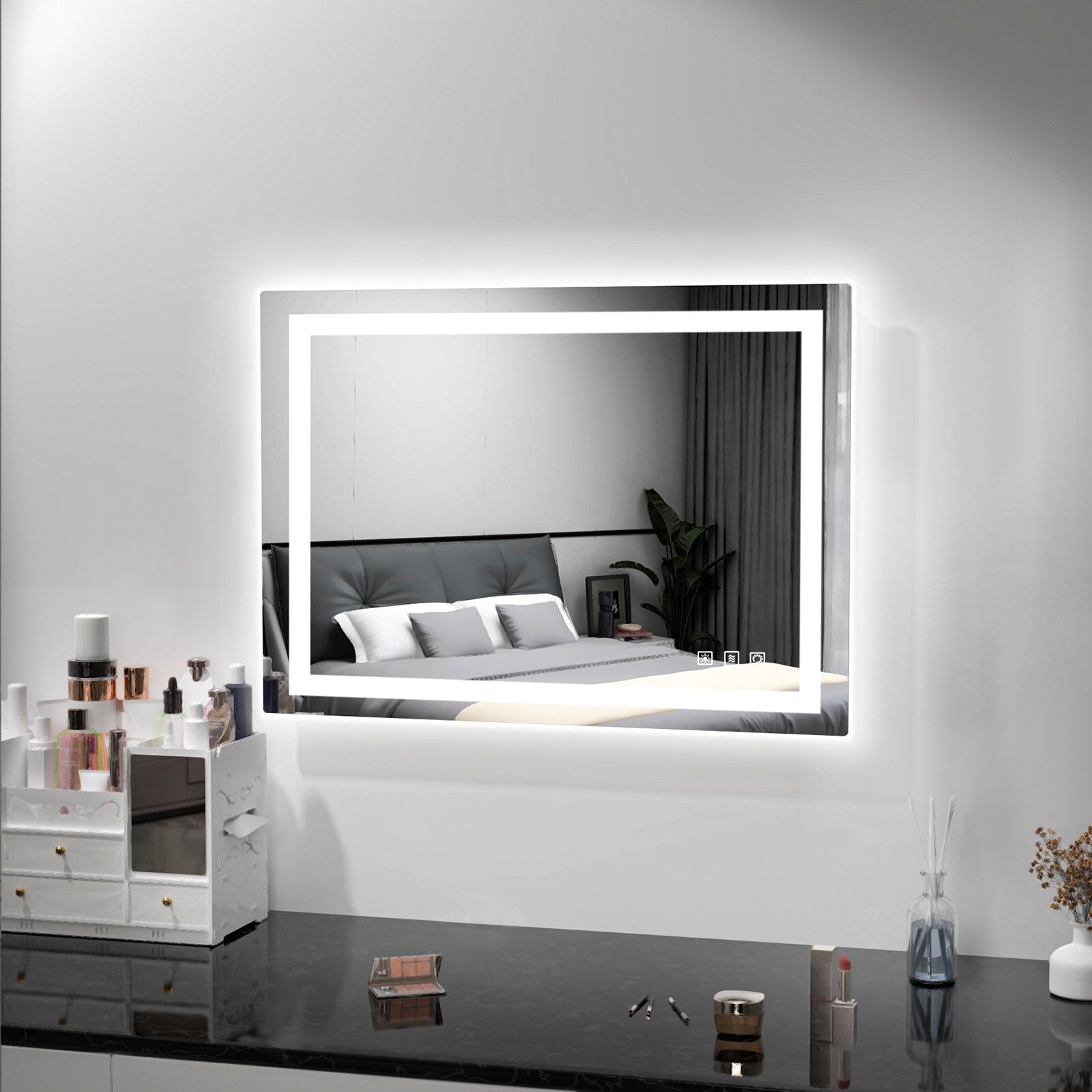 Specchio da bagno antiappannamento retroilluminato RGB e frontale a LED