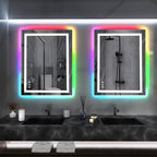 Specchio da bagno antiappannamento retroilluminato RGB e frontale a LED