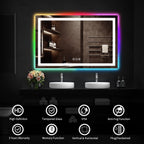 Specchio da bagno antiappannamento retroilluminato RGB e frontale a LED